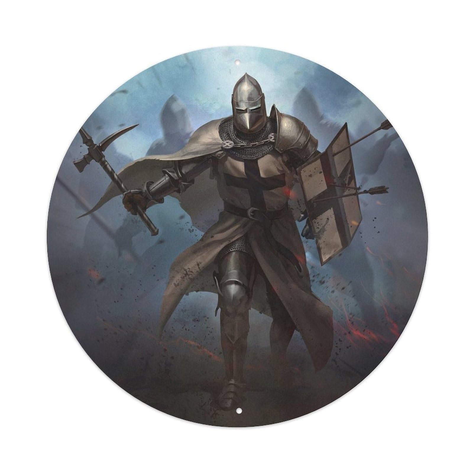 Knights Templar Crusader Medieval Gothic Vintage Metal Tin Sign