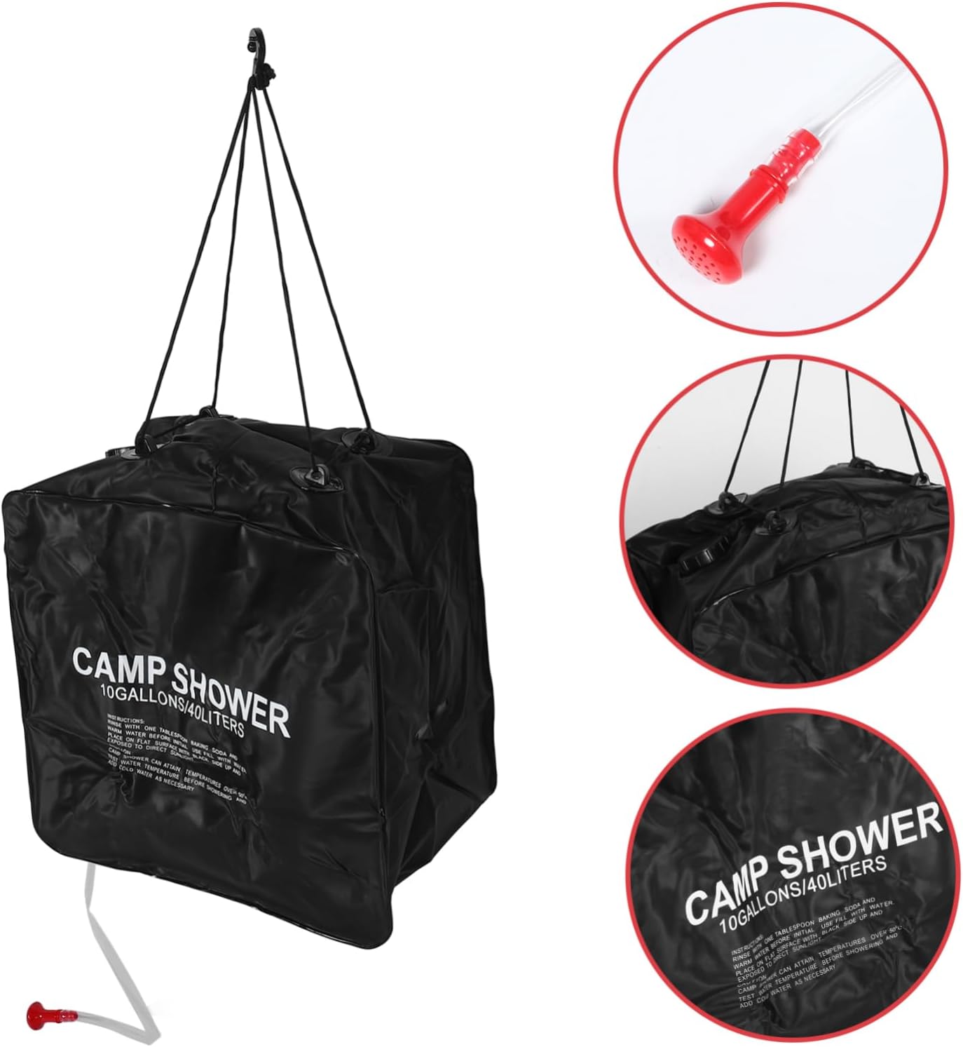 Portable Solar Shower Bag Outdoor Camping Water Heater Spray Material for Easy Setup and Use