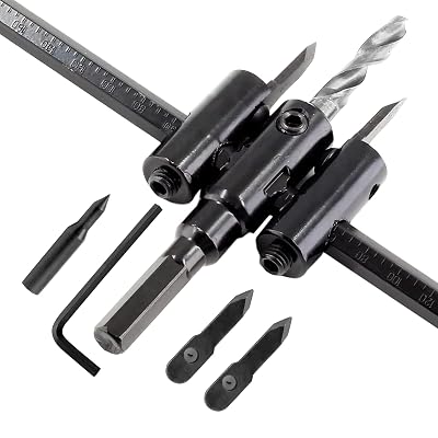 Adjustable Hole Saw 1-3/16" to 7-7/8" (30 to 200mm), Heavy Duty Circle Cutter Drill Bit for Wood & Drywall, Round Cutting DIY Tools - Black