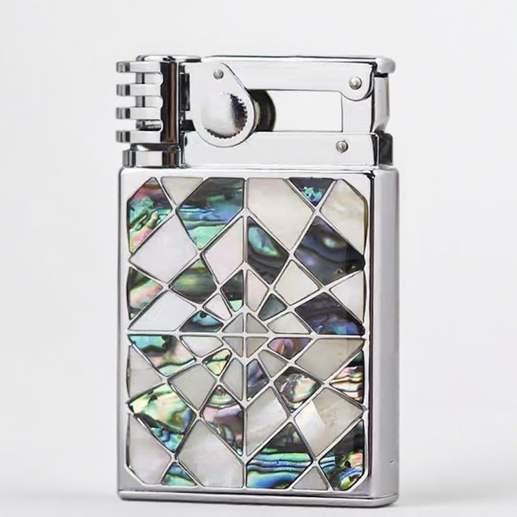 Windproof Old-Fashioned Kerosene Lighter Retro Grinding Wheel Ignition Hand-Carved High-end Pure Copper Mens Lighter Gift Color 2