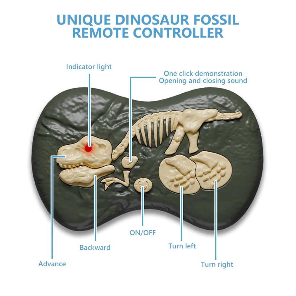 Dinosaure Telecommande, Dinausore Jouet Telecommande, Dinosaure Télécommandé avec Lumières, Marche, Rugit, Twist, Dinosaure Telecommandé Enfant pour Enfants Garçons Filles de 3 4 5 6 7 8 9 Ans