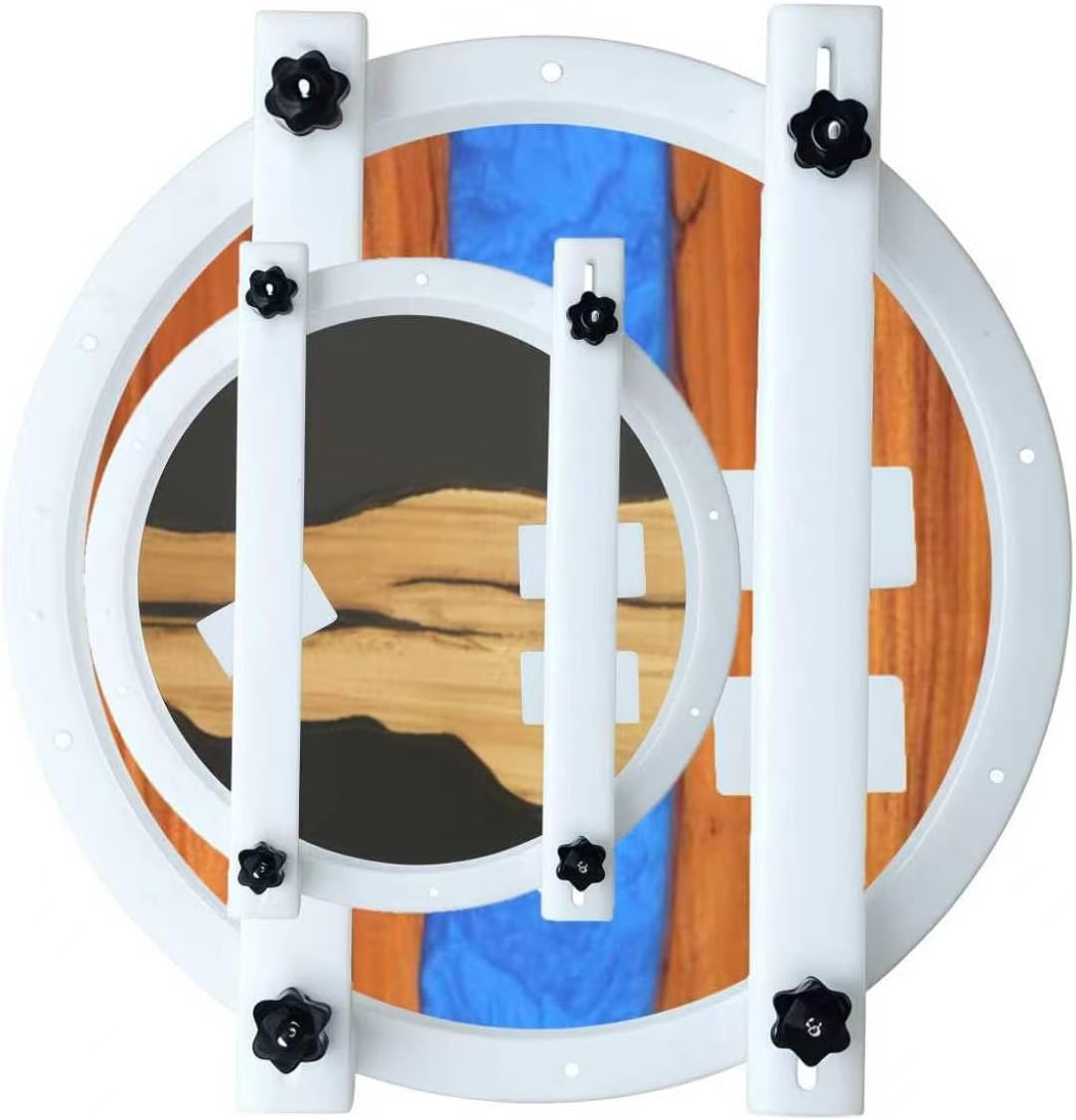 Epoxy Molds Integrated Clamping System 20 inch and 14 inch, Large Round Resin Deep Molds for Tables, Cutting Boards, DIY Art, Round Tray