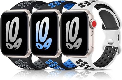 Miniatura 7 de Paquete de 3 correas de arcoíris compatibles con Apple Watch para niños y niñas, correa de silicona suave para Apple Watch Series 9Ultra87654321SE