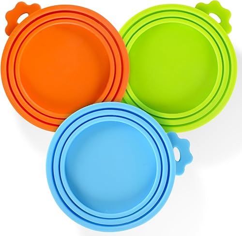Miniatura 2 de SHENGQIDZ Paquete de 3 tapas universales para latas de comida para mascotas, sin BPA y aptas para lavavajillas, fundas de silicona para latas de