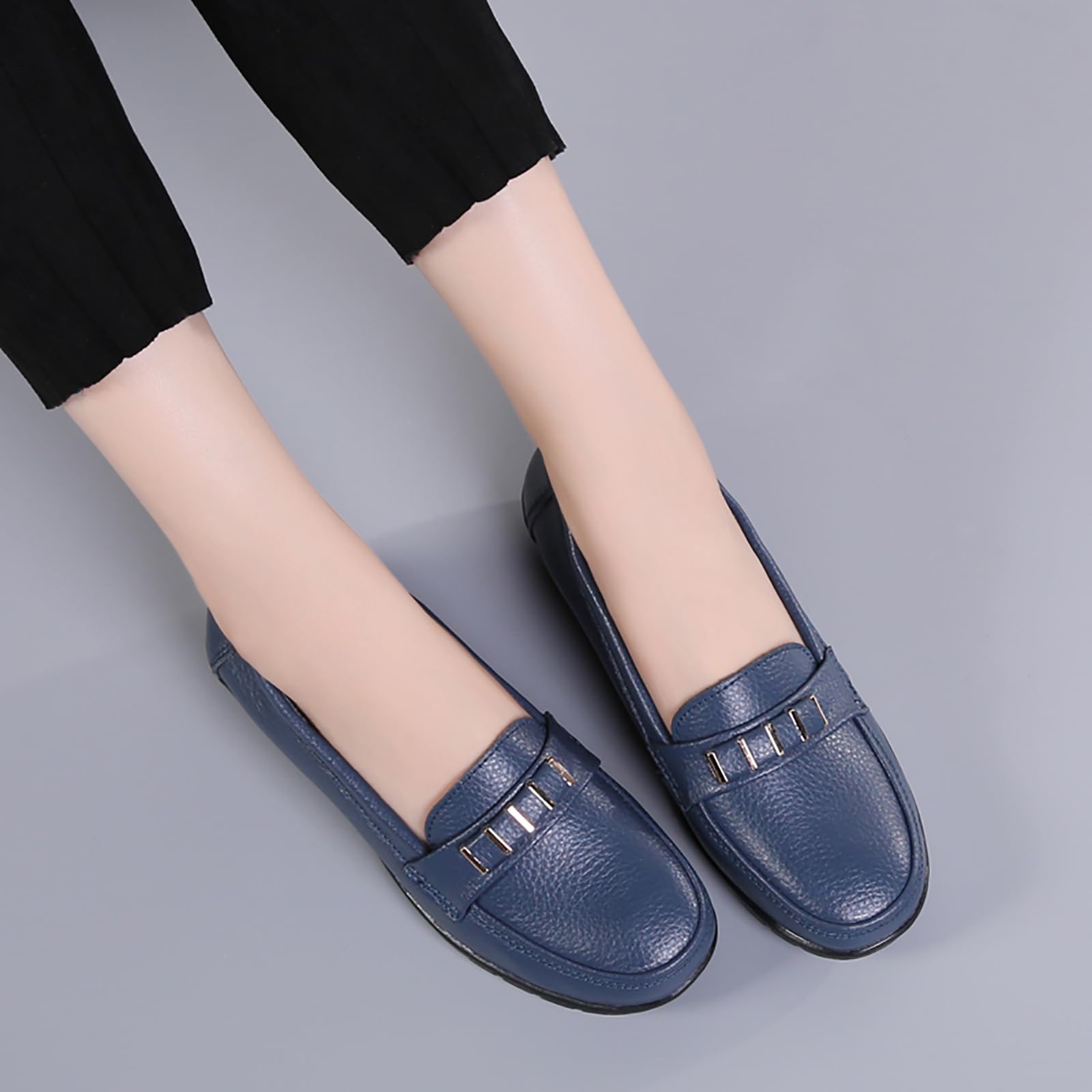 Sunporx Mujeres Confort Cuero Mocasines Mocasines De Conducir Zapato con Arco Soporte Caminar Oficina Transpirable