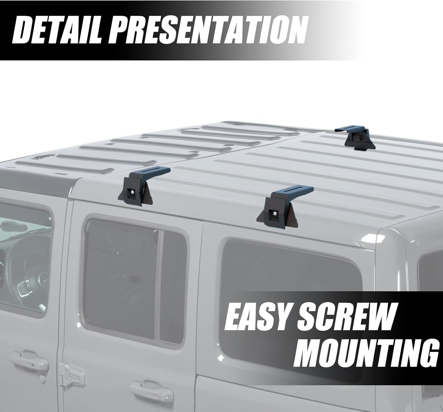 Roof Rack Mounting Brackets Compatible with Wrangler JL JK 2007-2024, Gladiator JT, Cherokee XJ 1984-2001