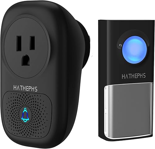 HATHEPHS - Timbre de puerta inalámbrico kit de timbre de puerta impermeable IP65 que funciona a 1300 pies con 58 melodías 4 modos de notificación y