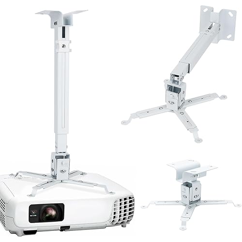 Projector Mounts Compatible with Epson Projector for Wall and Celling Mount,Ceiling Mount Compatible with Epson with Adjustable Height and Extendable Arms,White