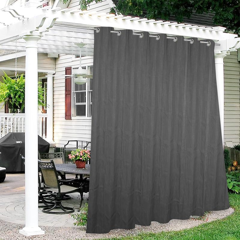 Duronet - Cotton Canvas Waterproof & Sun Blockage SS Eyelet Windproof Blackout Outdoor Curtains (Cotton Canvas, 5.5 X 4.5 Feet, Grey), 1 Piece-image-33