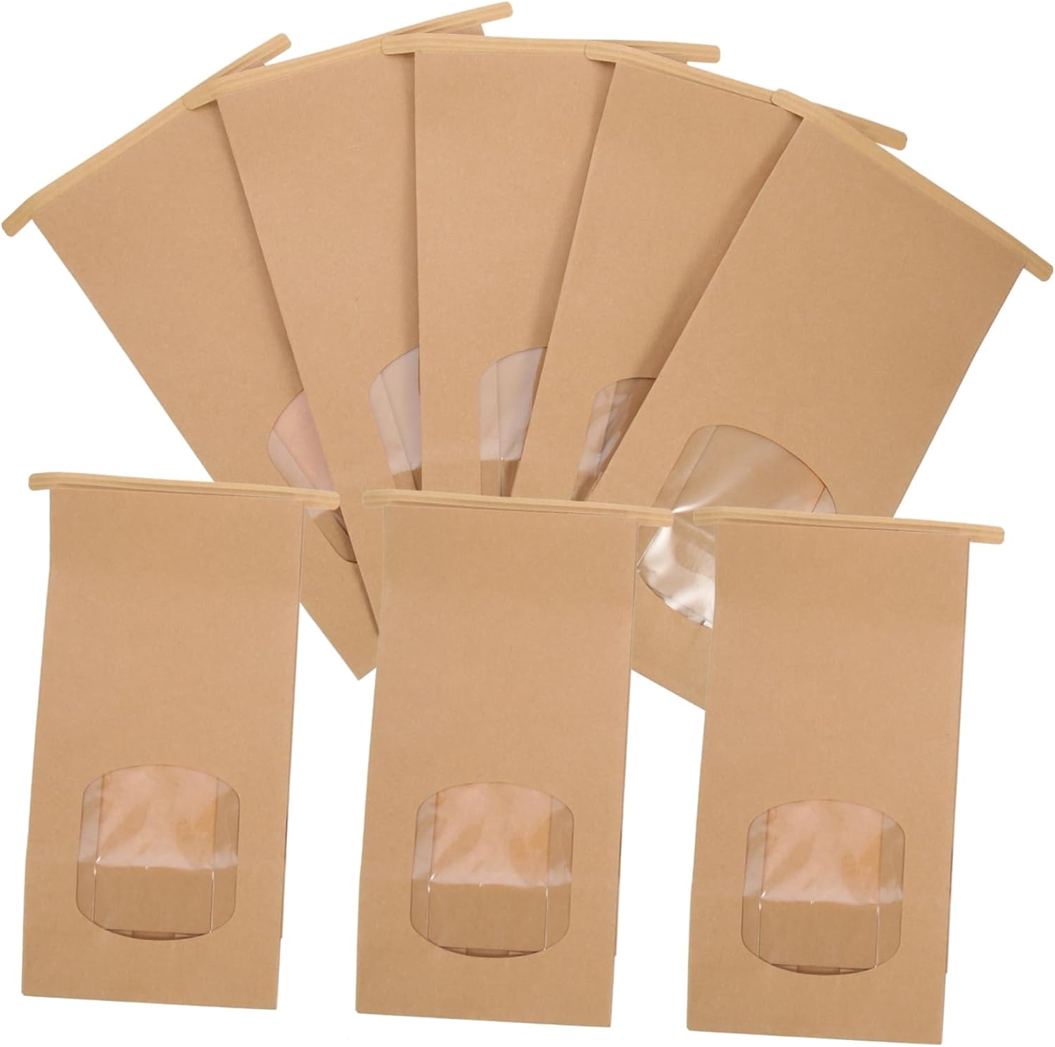 100pcs Candy Packaging Baggies Kraft Paper Bakery Bags Snack Baggies for Cookies Party Favor Bags
