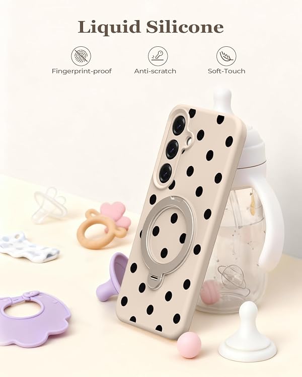 Uppuppy for Samsung Galaxy S25 Plus Case with 360° Spin Stand Polka Dots by Uppuppy - Used condition - Image 4