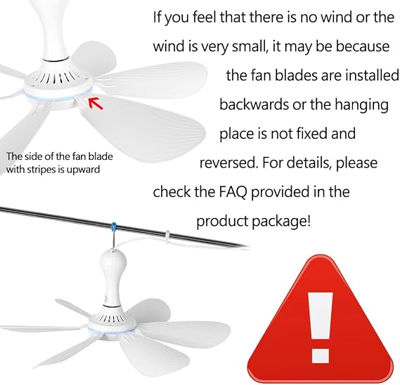 USB Mini Small Ceiling Fan quiet Camping Optional RV Fans Emergency Portable Outdoor Hanging Gazebo Canopy Dorm Fans Silent For Grow Tent,Hiking,Outages Battery operated,Power Bank powered