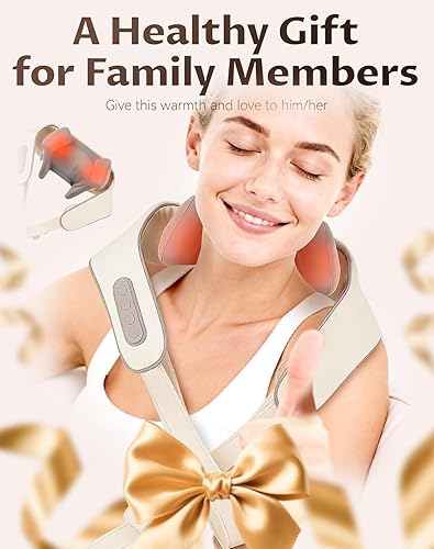 Miniatura 7 de Therapexa - Masajeador de cuello y hombros mejorado 2026, masajeador de espalda Shiatsu 8D para aliviar el dolor de tejido profundo, masajeador para