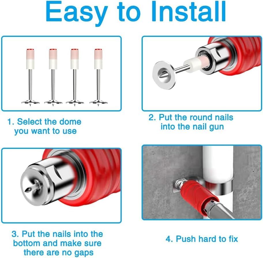 Image of LUVINA Steel Nail Gun Nails 7.3mm Round Nails Wall Fixing Tool Concrete Ceiling Cable Duct Fixed Slot Fixture Repair Tool Home DIY Nail Gun Accessories (50pc Nails)