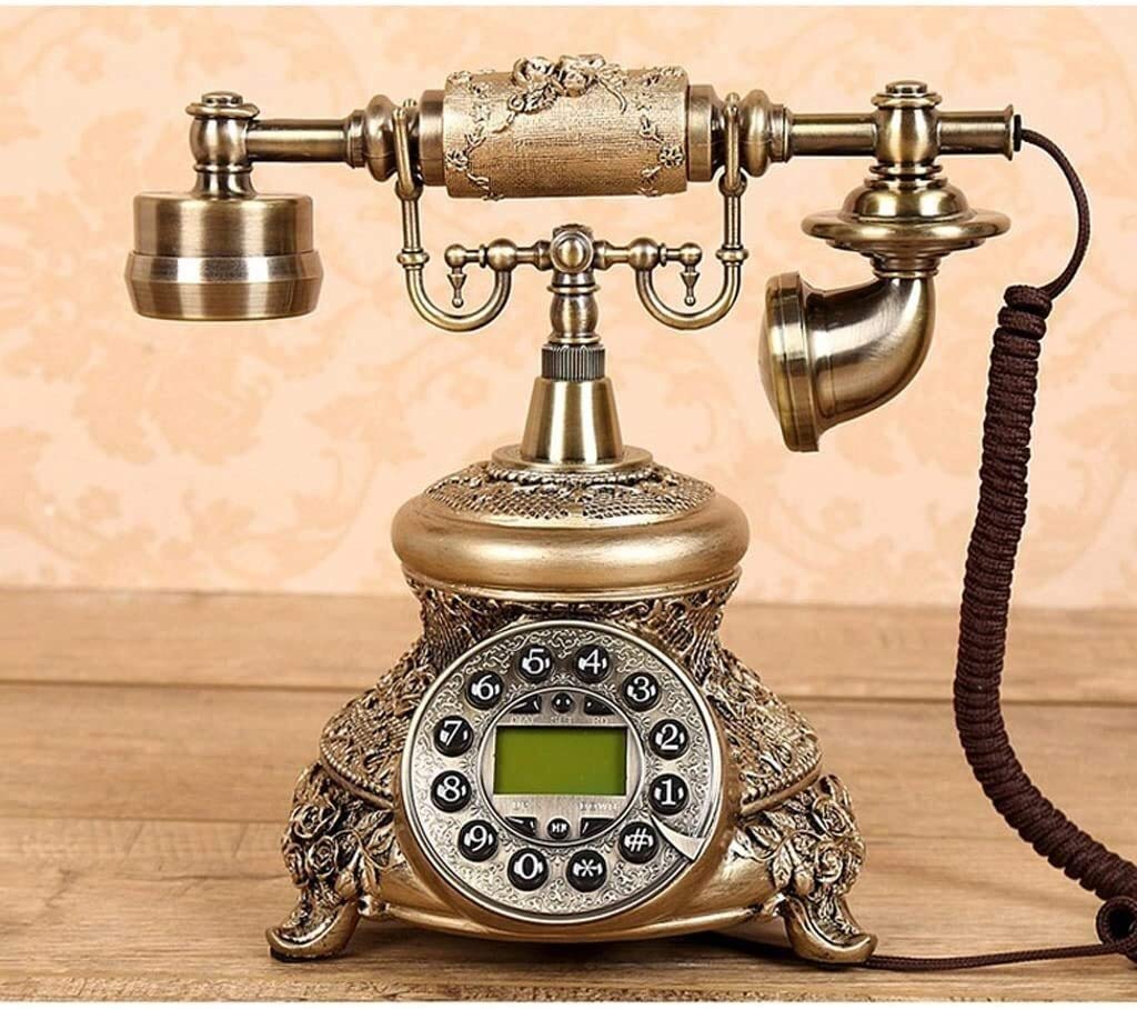 Telefon domowy, telefon zabytkowy, antyczne telefony retro, telefony stacjonarne z tarczą obrotową, telefony z przyciskiem, obrotowy telefon z kablem materiałowym do domu, kuchni, hotelu, b