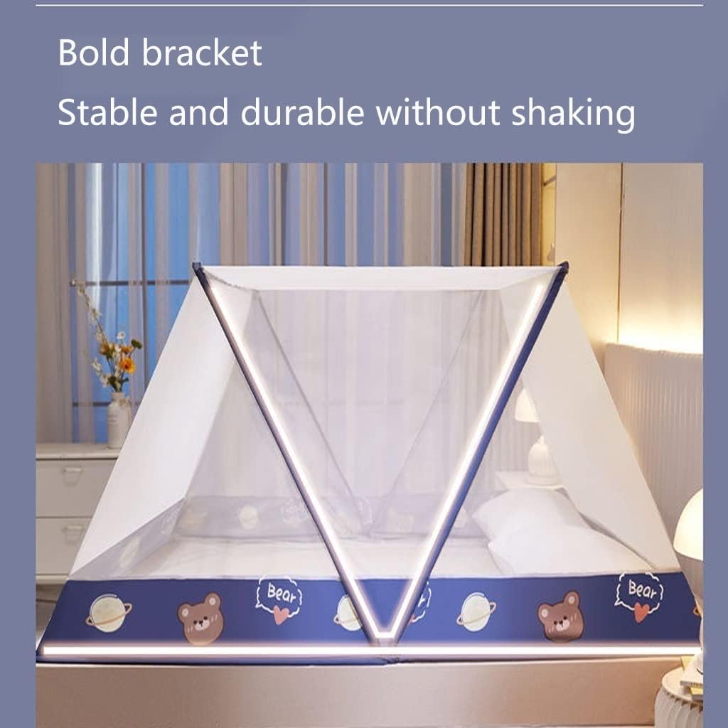 Folding Mosquito Net Tent, Unisex Adult Kids Bed Cover Used for Home Room and Outdoor Travel to Use (Color : Yellow, Size : 135 * 190)