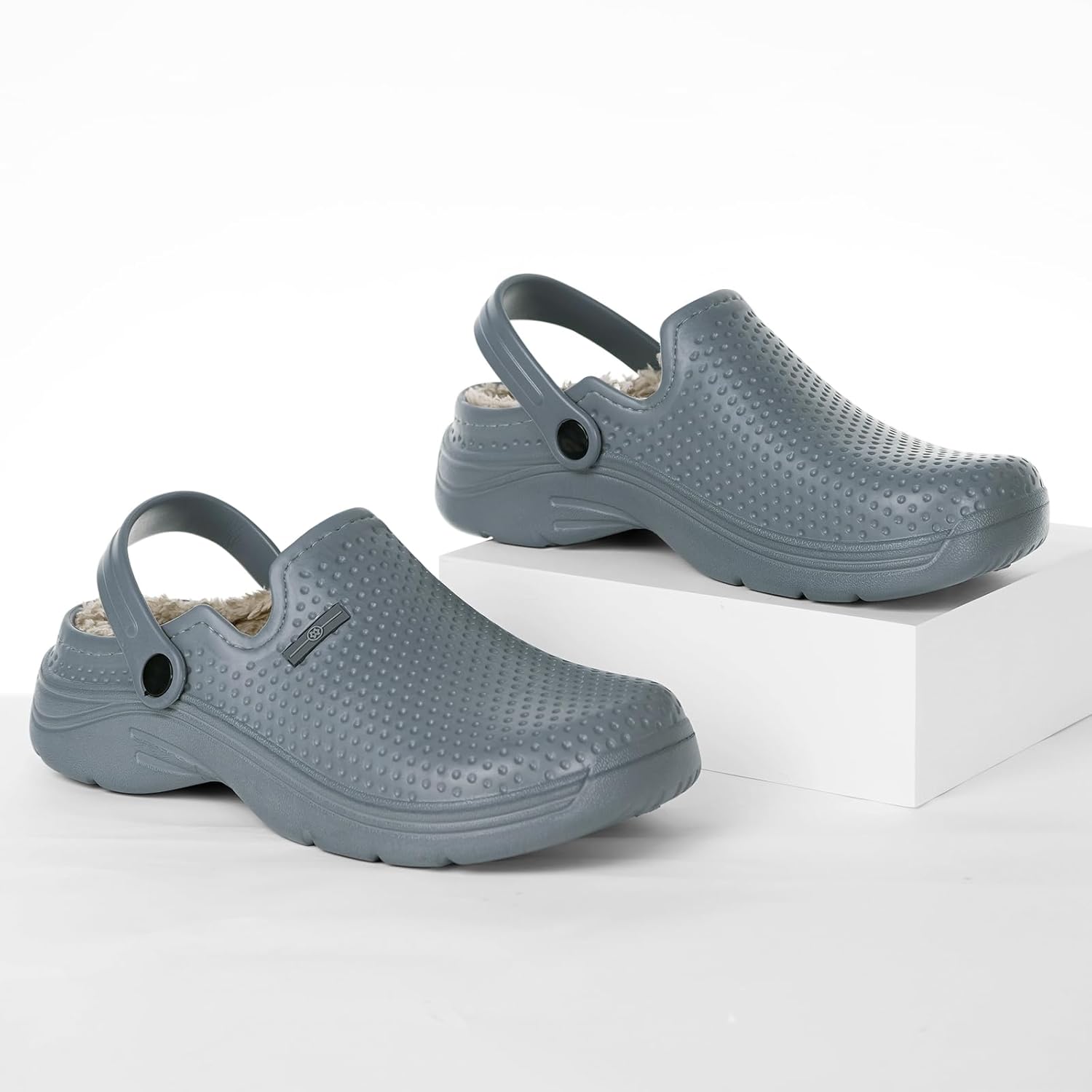 Men's Women's Lined Clogs Winter Waterproof Slippers Slip On Garden Shoes Non-Slip Home House Slipper Indoor Outdoor Mules with Soft Fleece Lining - Image 6