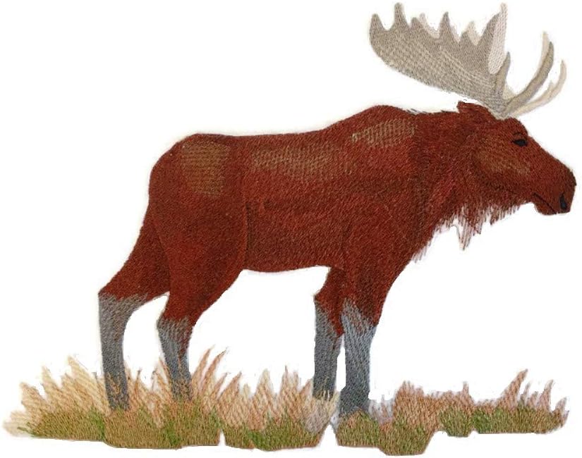 BeyondVision Nature Weaved in Threads, Amazing Animal Kingdom [ Moose ] [Custom and Unique] Embroidered Iron on/Sew Patch [9.4" 8.2"] [Made in USA]