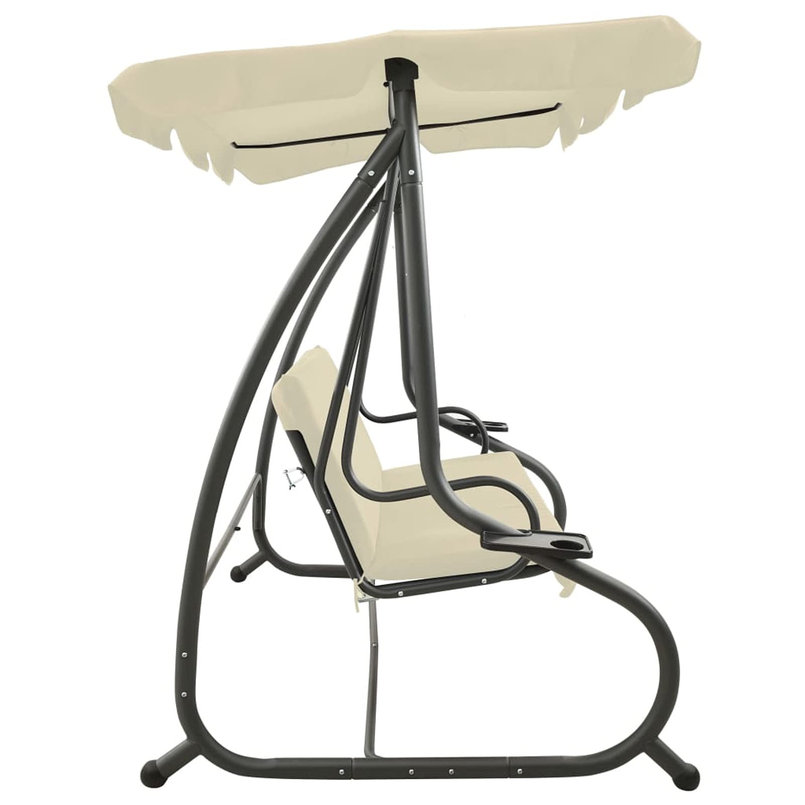 Gecheer Panchina a Dondolo da Giardino con Baldacchino,Dondolo con Baldacchino da Esterno,Dondolo 3 Posti per Esterni,Panchina Swing Altalena da Giardino,Dondolo da Esterno con Tettuccio Bianco Sabbia