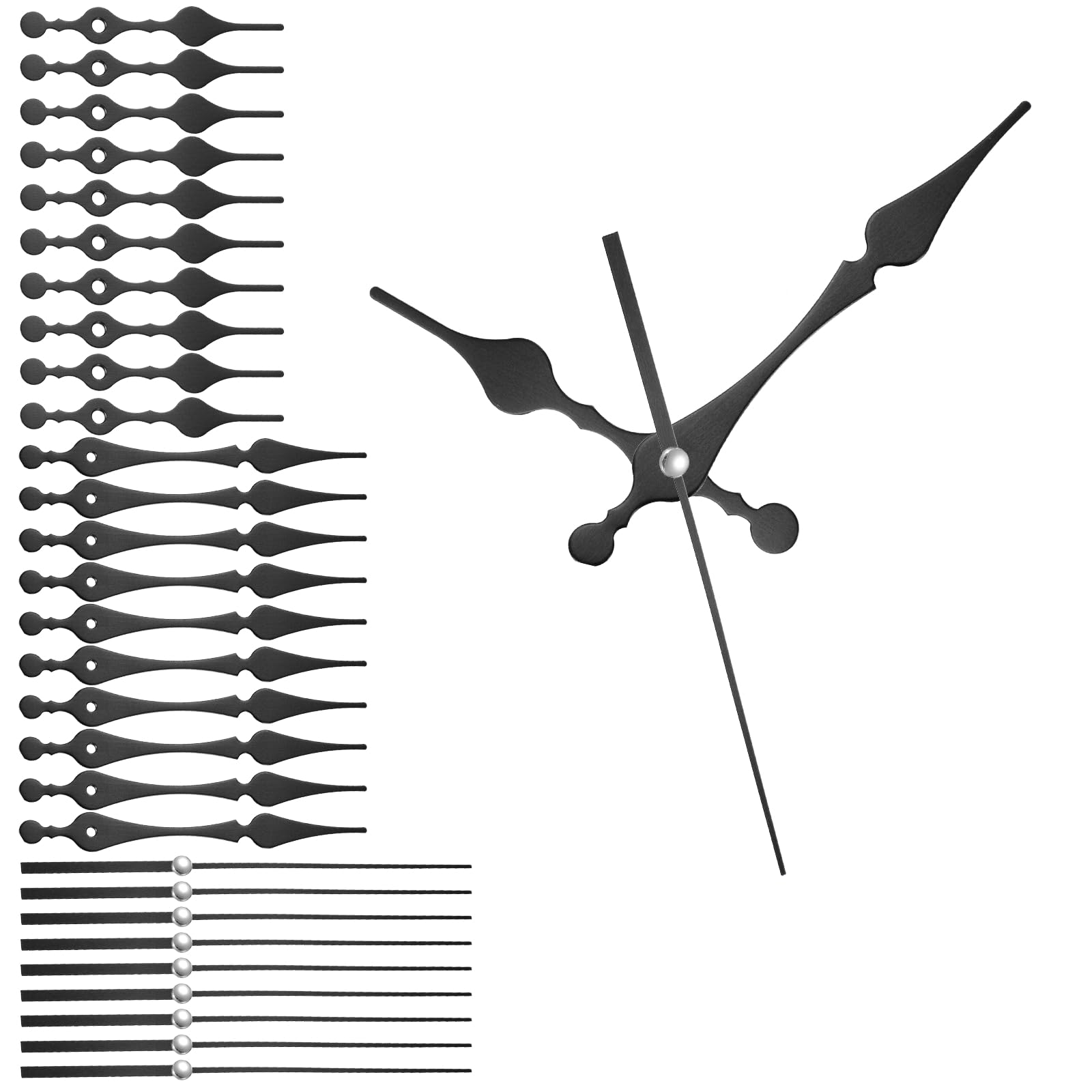 Manecillas de reloj de aluminio ligero para kits de reparación DIY, 10 juegos