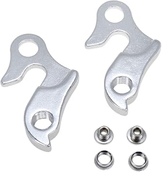 2 Pcs Universal Bicycle Bike Derailleur Hanger Frame Gear Tail Hook | Silver Tone Derailleur Hanger, Bike Components & Parts, Bicycle Hanger 2 Pack,2.53"1.66"