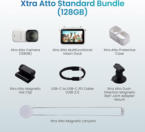 Miniatura 7 de Cámara de acción 4K portátil Xtra Atto, 1.90 oz, ligera y compacta, sensor de 11.3 , video 4K60fps, grabación máxima de 220 minutos, pregrabación de