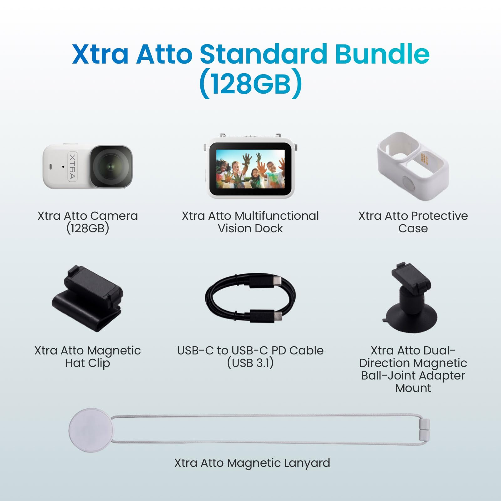 Xtra Atto Wearable 4K Action Camera (128GB), 54 g, Light and Compact, 1/1.3″ Sensor, 4K/60fps Video, 220‑Min Max Recording, 5-Min Pre-Recording, Built-in Stabilization, 600MB/s Fast Transfer — view 7