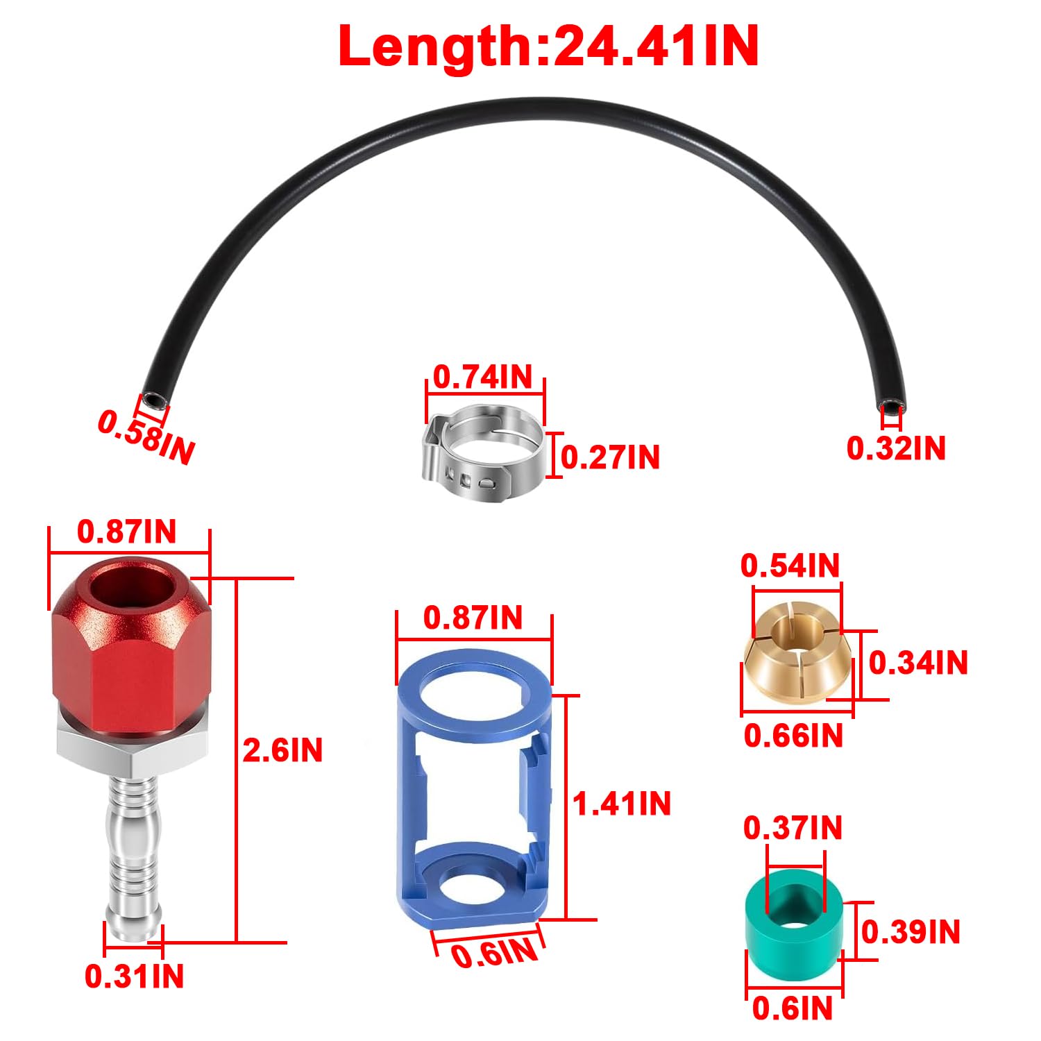 800-671 A/C Leitungs-Spleiß-Set mit Schlauch Nr. 6 für 0,9 cm Schlauch zu harten Leitungen, Reparatur-Set für Klimaanlagen-Reparatur-Spleißverbinder-Set