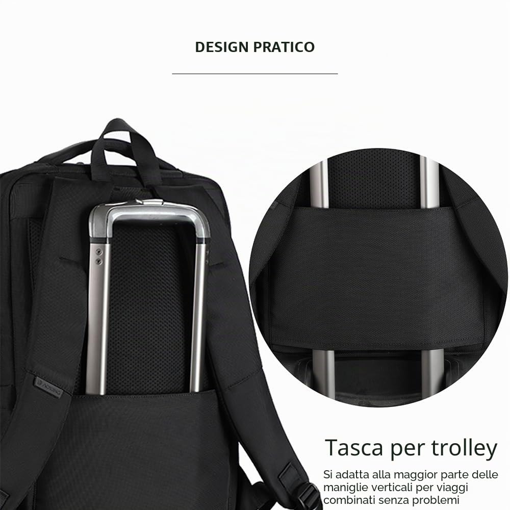 Aoking Zaino Unisex Resistente Textile Nero 30x15x42 per Uso Quotidiano e Versatile