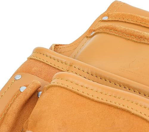Miniatura 7 de ToolTreaux Bolsa de herramientas de cuero resistente de 10 bolsillos para carpintería, electricista, herramientas de contratista, 12 x 10 pulgadas