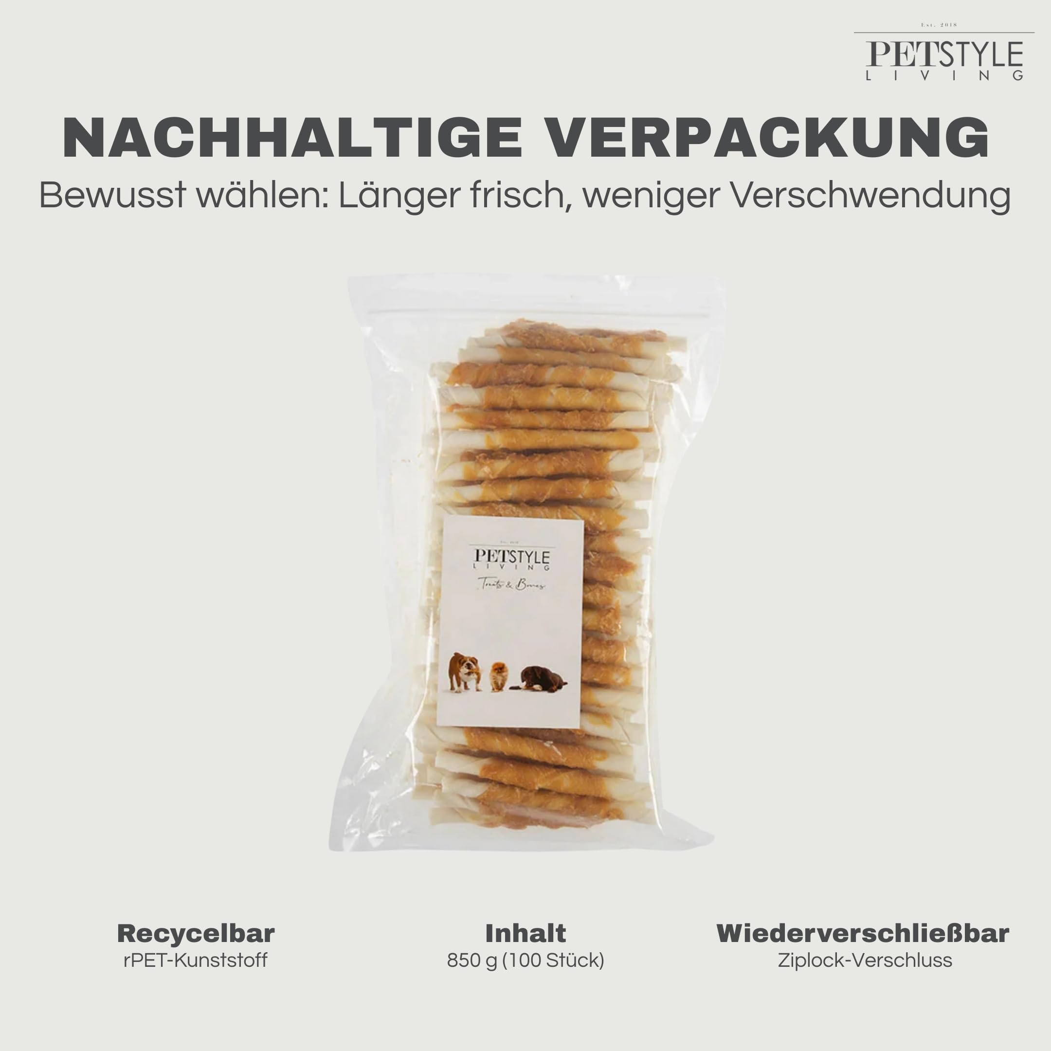 Kaustange mit Huhn - Hundesnack - 12,5cm - 100 Stück