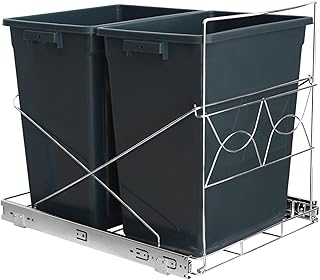 Pull Out Trash Can Under Cabinet, Adjustable Slide-Out Cabinet Trash Can Shelf for Kitchen Cabinets-Bin Not Included, Fit for Most 7 Gallon Garbage Can