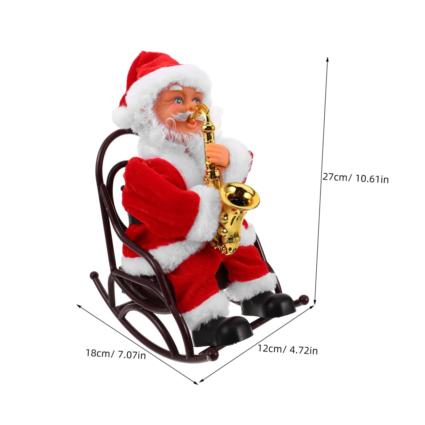 Toyvian Juguete De Papá Noel Musical Eléctrico Silla De Ruedas Adorno Navideño con Instrumento para Decoración De Fiesta y Juguete Divertido