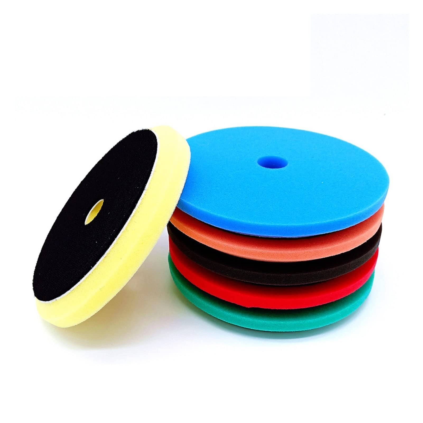 yaoqijie 5inch Buffing Pad Auto Auto Auto lucidatura Kit tampone tampone lucidatura lucidatura Sottile Schiuma plastica pastiglie for lucidatura Pacchetto 6 Lasting