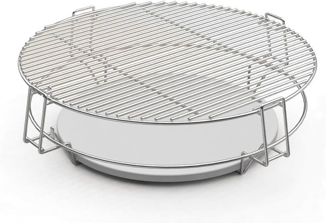S2C (1-Pack) Cooking Grate System Grilling Accessory for 18" Kamado Joe Classic, Large Big Green Egg, Coyote The Asado Cooker, Pit Boss and Other kamado Grill