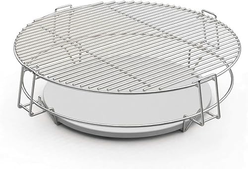 S2C (1-Paquete) Sistema de Rejilla de Cocina Accesorio para Parrilla para Kamado Joe Classic de 18", Huevo Verde Grande, Coyote The Asado Cooker,