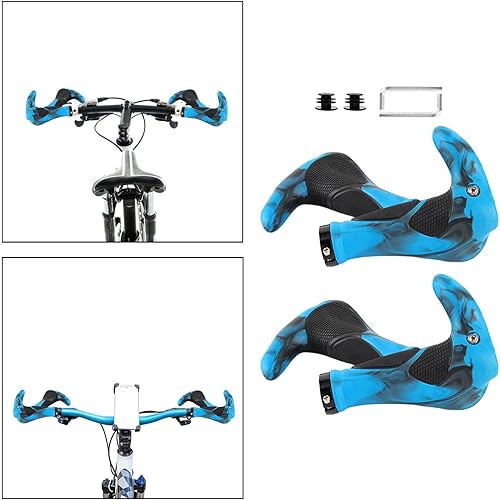 Miniatura 6 de Empuñadura de la barra del mango de la bicicleta, agarre de manillar de bicicleta, con tapones de los extremos de la barra, agarres de extremo de