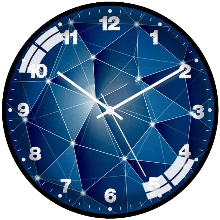Horloge Murale Décoration de Chambre Métal Salon Cuisine Grande Horloge Quartz Ronde