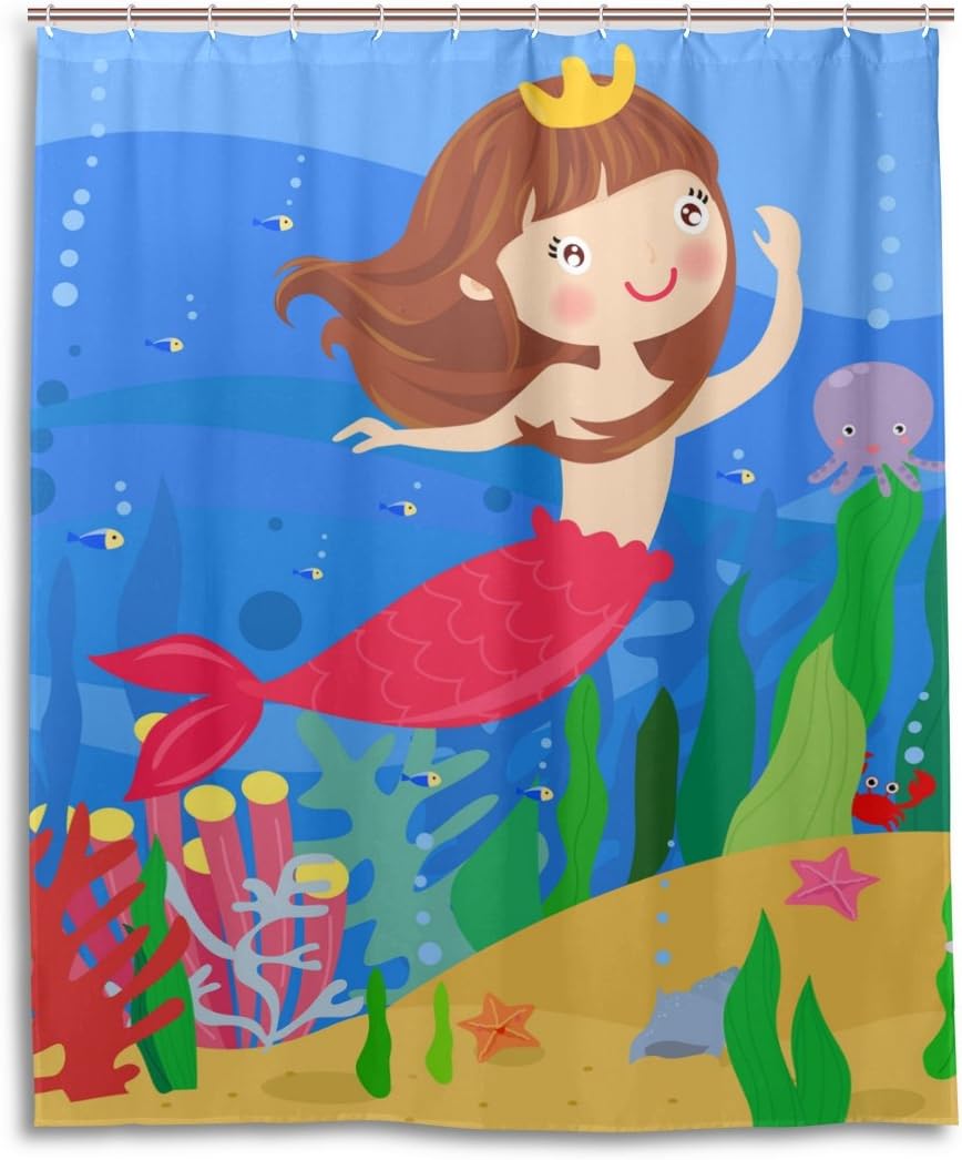 バララ La Rose シャワーカーテン 防カビ 防水 おしゃれ リング付属 かわいい アニメ 人魚 海洋 絵 バスカーテン 風呂カーテン窓用 小窓 目隠し用 ユニットバス バスルーム 間仕切り 取付簡単 150 180cm 爆安 バララ La Rose シャワーカーテン 防カビ 防水 おしゃれ リング付属 かわいい アニメ 人魚 海洋 絵 バスカーテン 風呂カーテン窓用 小窓 目隠し用 ユニットバス バスルーム 間仕切り 取付簡単 150 180cm 爆安