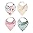 Copper Pearl 4 Pack Soft Cotton Baby Bibs for Drooling and Teething, Absorbent Drool Bibs for Baby Girl and Boy, Adjustable to Fit Newborns to Toddlers, Tons of Styles (Leilani)