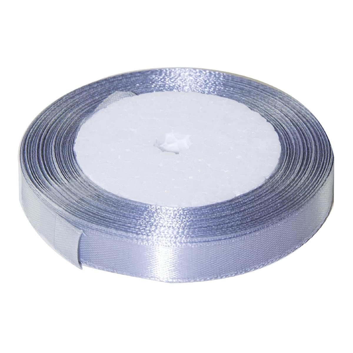 Rosymoment Ribbon Satin Fabric Ribbon For Gift Package Wrapping Hair Bow Clips Making Crafting Sewing Wedding Decorations Width1.3cm*25Yards Rbn-8577 - Silver