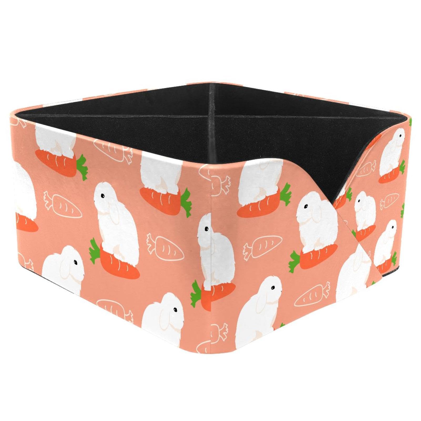 KengjuTesu Mini French Lop Rabbit Desktop Organizer Pen Holder, Rectangular Pencil Cup for Office, Study and Makeup Stations