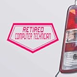 Retired Computer Programmer Pink Color Car Laptop Wall Bumper Decal Sticker, DesW73