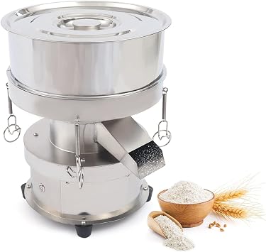 Automatic Sifter Shaker, 110V 50W Electric Sieve Shaker Vibrating Sieve Machine with 2 Sieves for Flour, Powder, Particles 40+60 Mesh