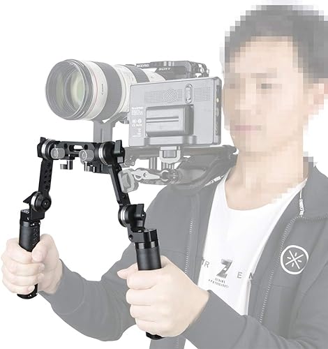 Miniatura 5 de NICEYRIG Kit de empuñadura de mango de roseta de cuero con brazo de extensión de roseta, abrazadera de doble varilla de 0.591 in para soporte de