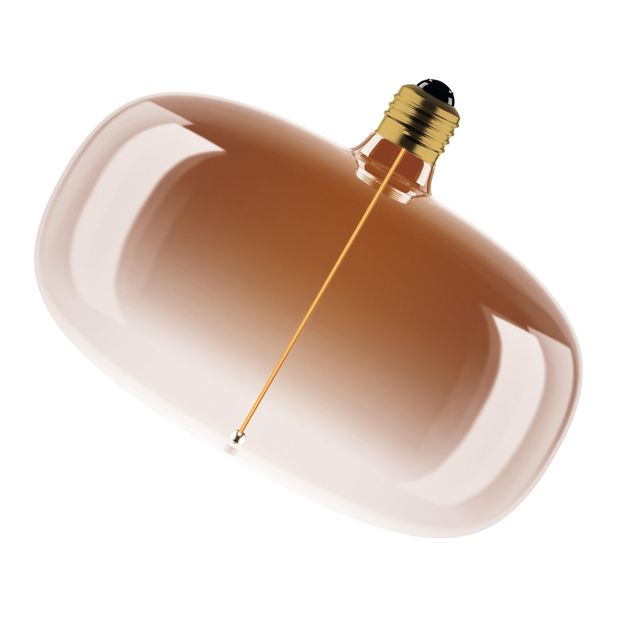 Osram Vintage 1906 Big Elipse ist eine dimmbare LED-Lampe mit Filament in Ellipsenform. Sie bietet 4 W für 120 lm, E27 Fassung, Tea Brown Glas, 215 mm Durchmesser, Farbwiedergabe CRI 80, 1800 K.
