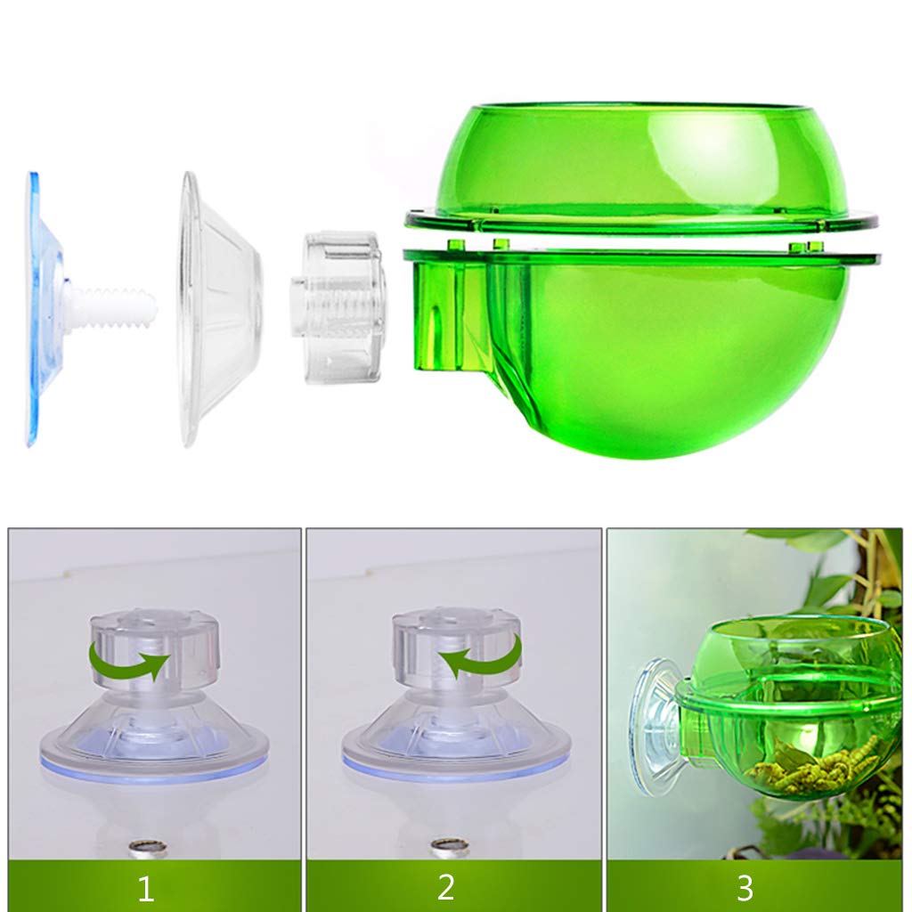 Zkbszn Suction Cup Feeder Anti-Escape Reptiles Water Bowl Worm Live Fodder Container for Iguanas