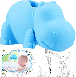 Cubierta de Grifo de Bañera para Niños, Ajuste Universal con Diseño de Hipopótamo de Dibujos Animados