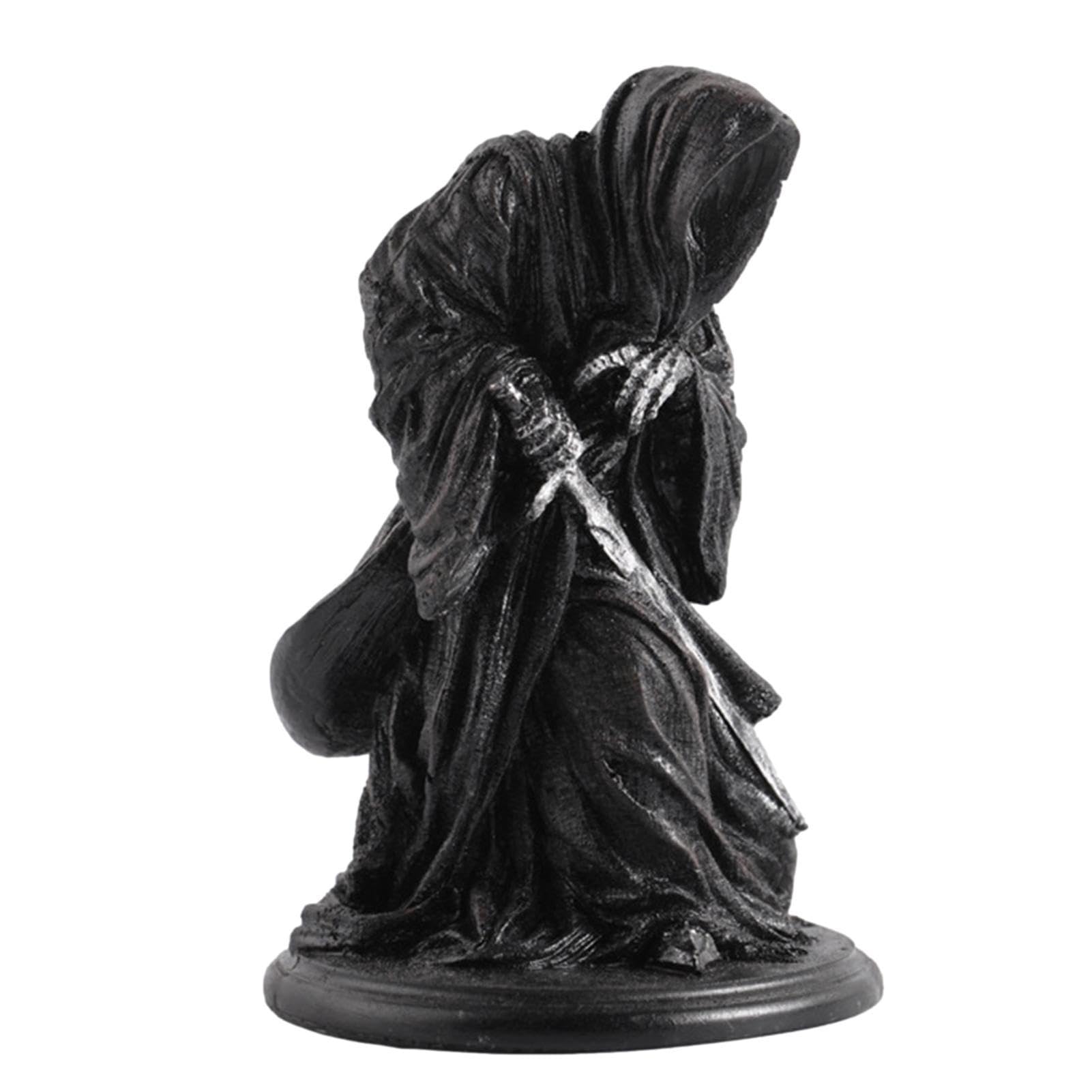 Kerali Black Grim Reaper Ornament, Grim Reaper Statue, Resin Gothic Ornaments, Spooky Nightcrawler Table Ornament, Robe Standing Figurine Ornament For Tabletop, Desktop, Counter