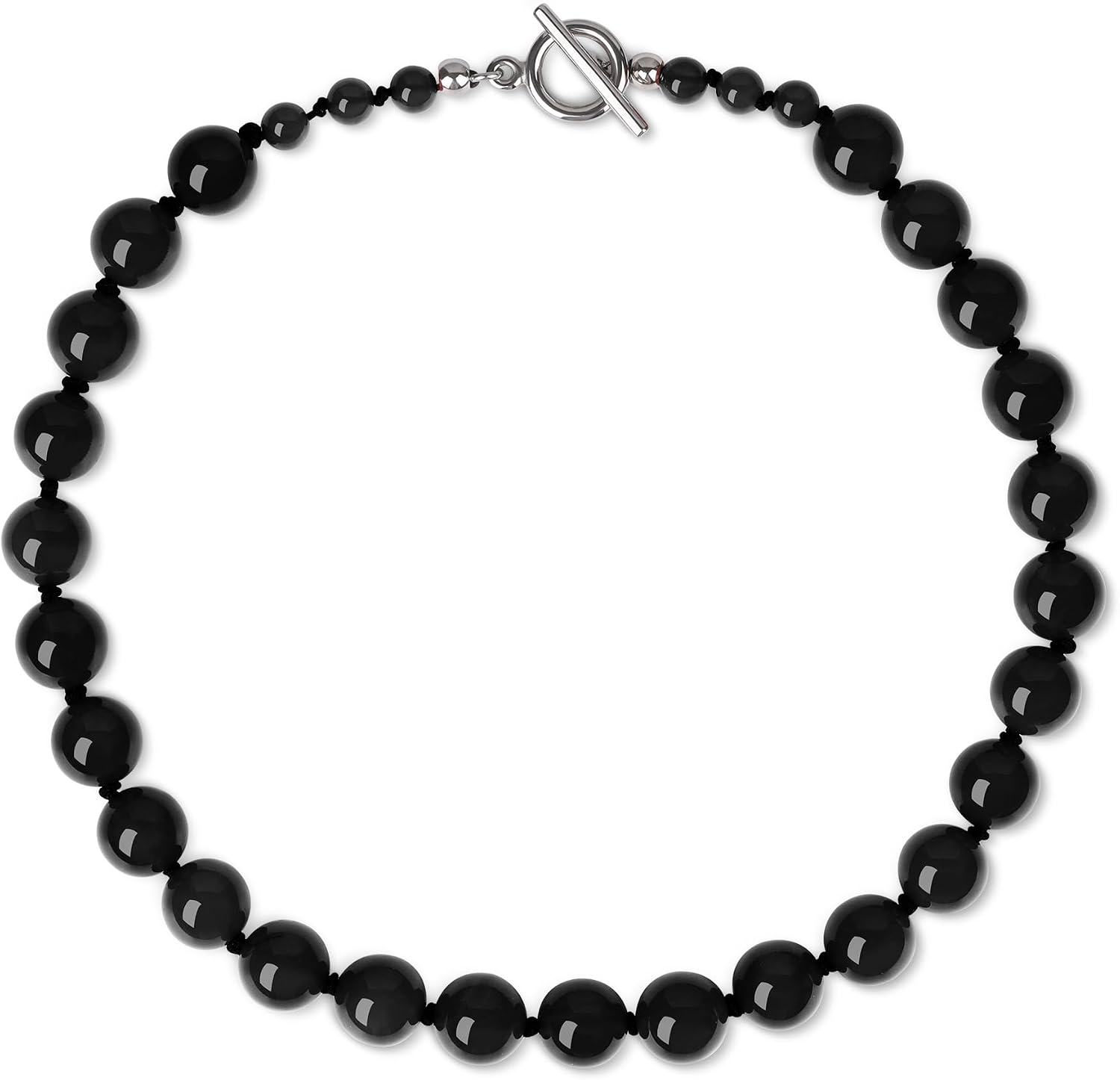 GAVU 12mm Crystal Chunky Necklace for Women, Women’s Statement Jewelry Onyx Carnelian Choker Red Beaded Necklace 16"/18"